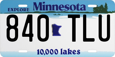MN license plate 840TLU