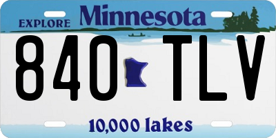 MN license plate 840TLV
