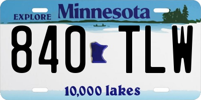MN license plate 840TLW