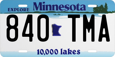 MN license plate 840TMA