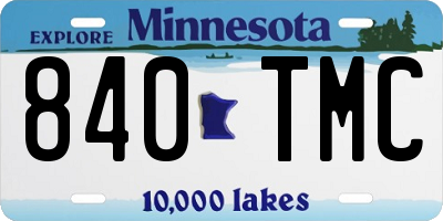MN license plate 840TMC