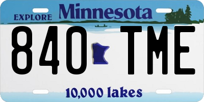 MN license plate 840TME