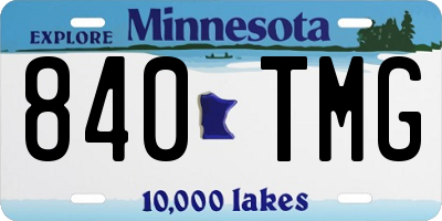 MN license plate 840TMG