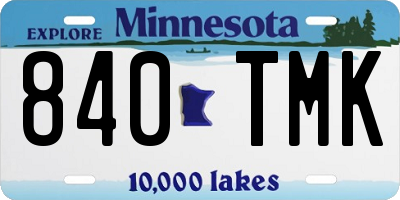 MN license plate 840TMK