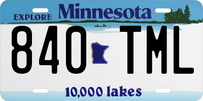 MN license plate 840TML