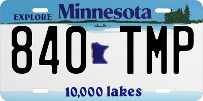 MN license plate 840TMP