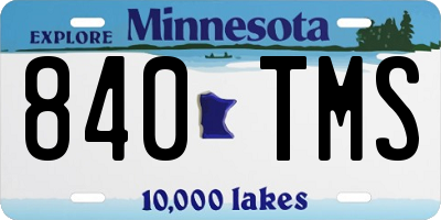 MN license plate 840TMS