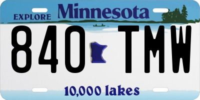 MN license plate 840TMW