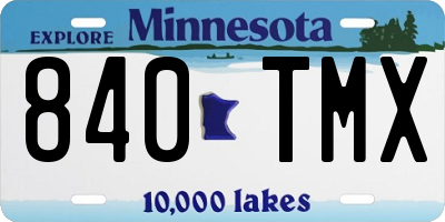 MN license plate 840TMX