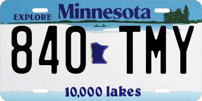 MN license plate 840TMY