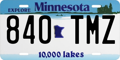 MN license plate 840TMZ