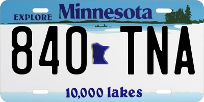 MN license plate 840TNA