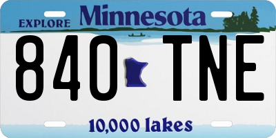 MN license plate 840TNE
