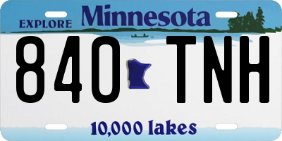 MN license plate 840TNH