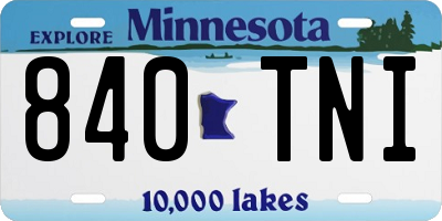 MN license plate 840TNI