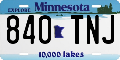 MN license plate 840TNJ