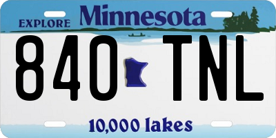 MN license plate 840TNL