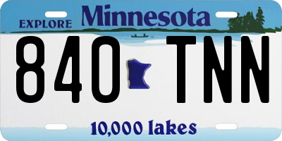 MN license plate 840TNN