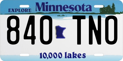 MN license plate 840TNO
