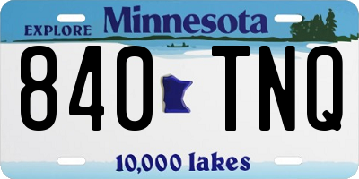 MN license plate 840TNQ