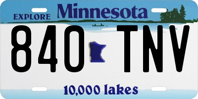 MN license plate 840TNV
