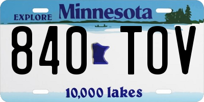 MN license plate 840TOV