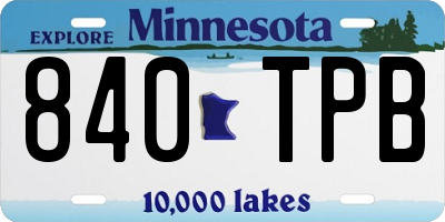 MN license plate 840TPB