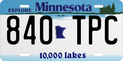 MN license plate 840TPC