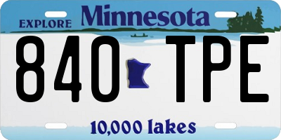 MN license plate 840TPE