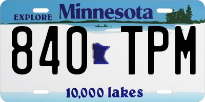 MN license plate 840TPM