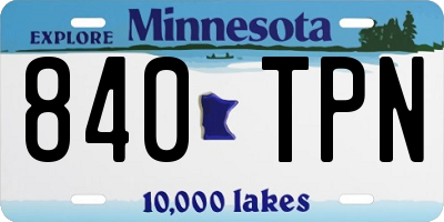 MN license plate 840TPN