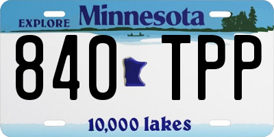 MN license plate 840TPP