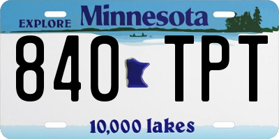 MN license plate 840TPT