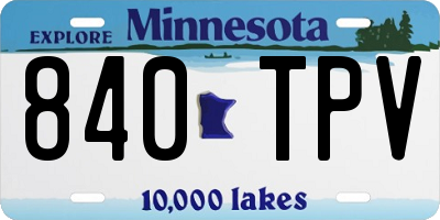 MN license plate 840TPV