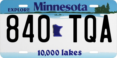 MN license plate 840TQA