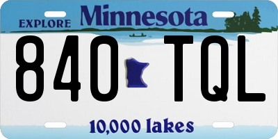 MN license plate 840TQL