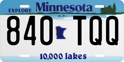 MN license plate 840TQQ
