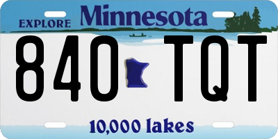 MN license plate 840TQT