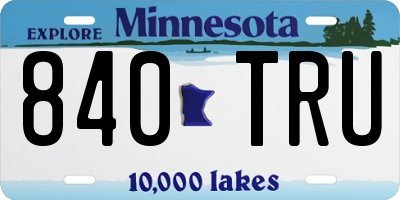 MN license plate 840TRU