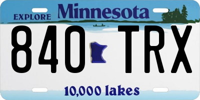 MN license plate 840TRX