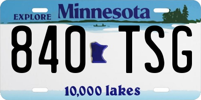 MN license plate 840TSG