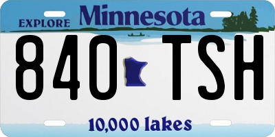 MN license plate 840TSH