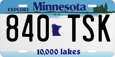 MN license plate 840TSK