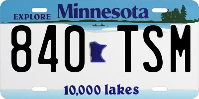 MN license plate 840TSM