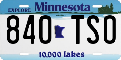 MN license plate 840TSO