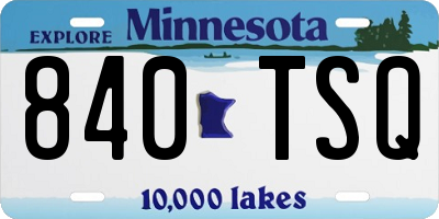 MN license plate 840TSQ