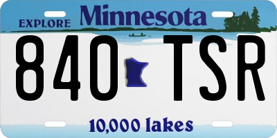 MN license plate 840TSR