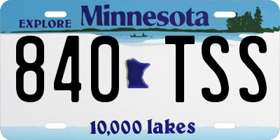 MN license plate 840TSS