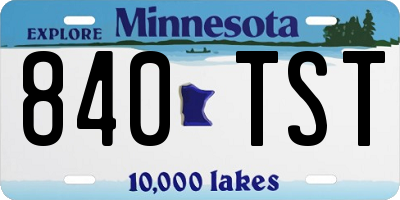 MN license plate 840TST