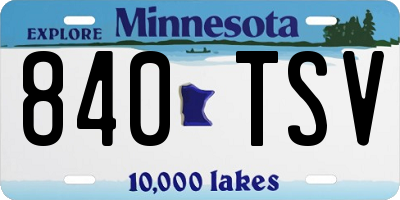 MN license plate 840TSV